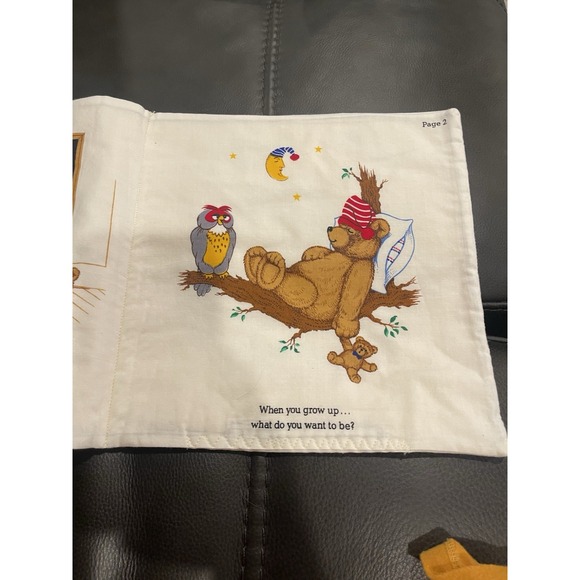 When I Grow Up I Want To Be Pillow Book 2 Sew Childs Teddy Bears Cranston Print - Picture 5 of 8